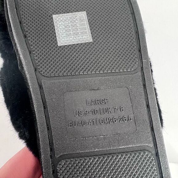 Forever 21 Radley Poppins Court Slippers Size Large Fuzzy Black Bloggers Fave - Picture 6 of 7